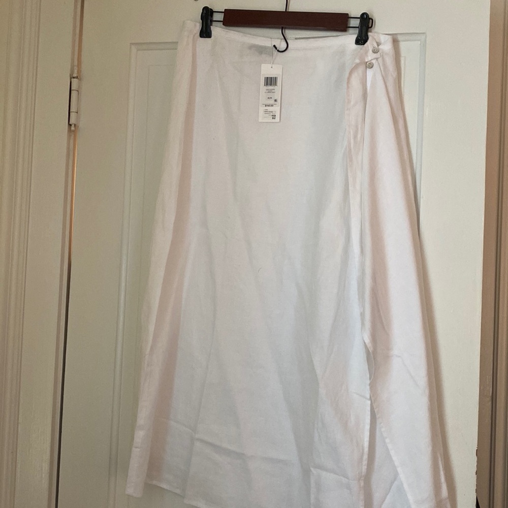 Eileen Fisher White Wrap Maxi Skirt